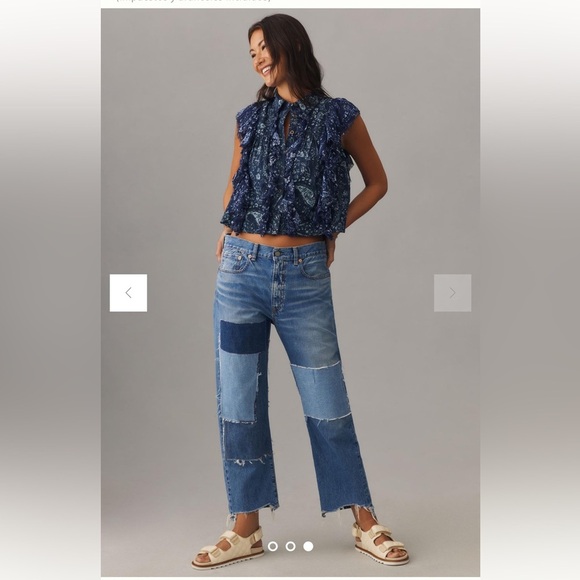 Pilcro Tops - Anthropologie Pilcro Sleeveless Ruffled
Floral print Buttondown Blouse
